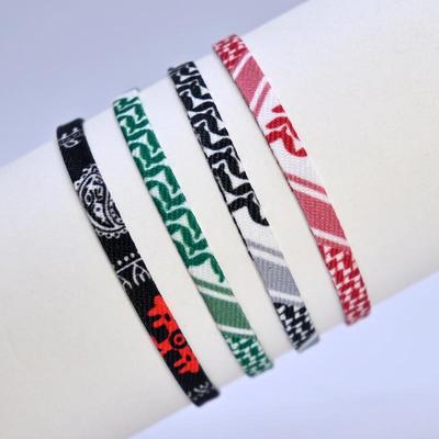 Handmade Ethnic Multi-Color Fabric Bracelet with Matching Arabian Headscarf