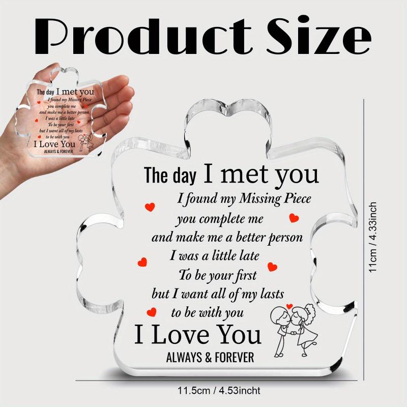 Dwuwymiarowe płaskie romantyczne akrylowe puzzle „Kocham Cię”, Dekoracja biurkowa, Prezent na rocznicę i urodziny, Nadaje się do dekoracji ścian, Ganku, Pokoju, Willi, Acc