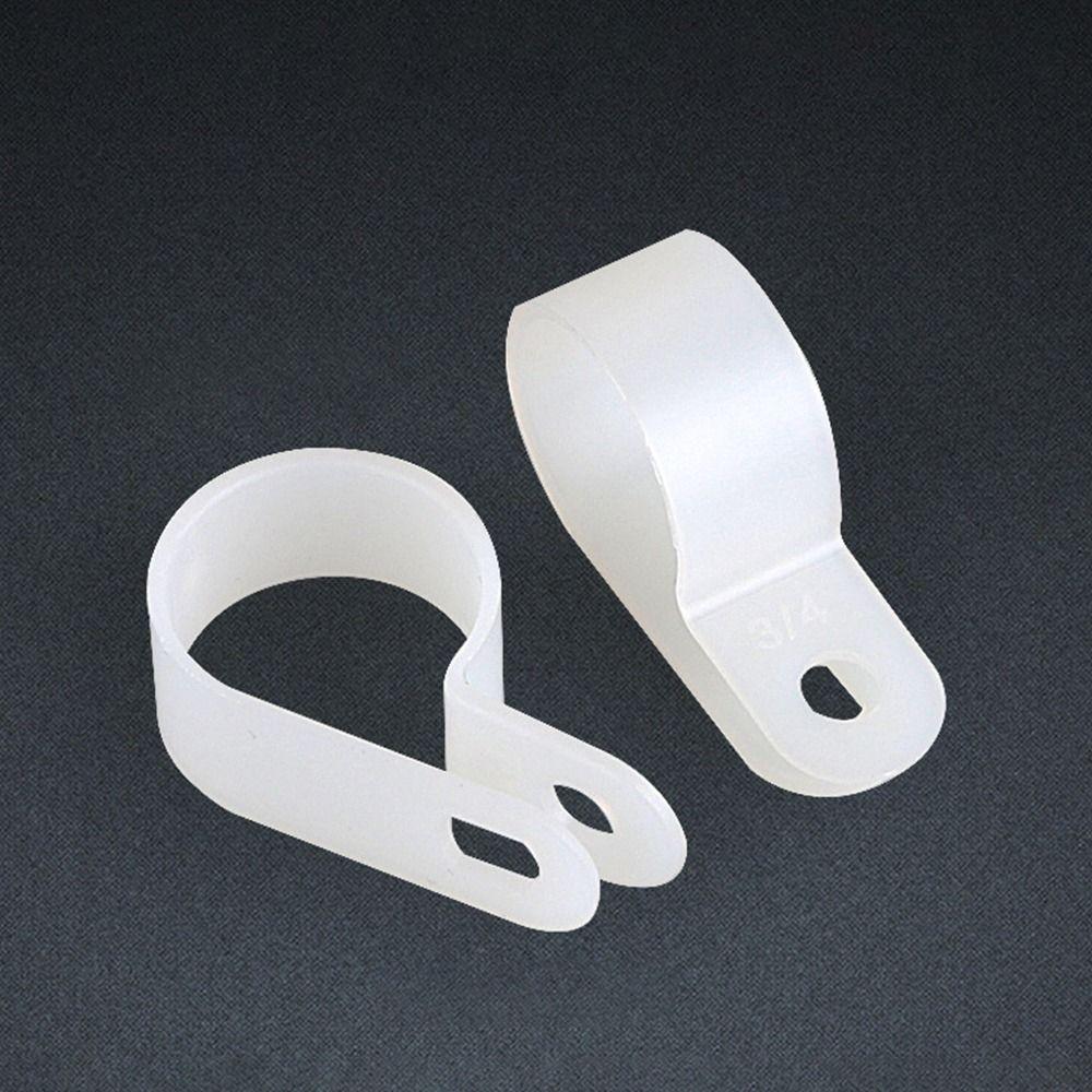 10PCS Plumbing Tightening Cable Clip Nylon Fastening Buckles Durable R-Type Hose Clamp  Cable