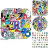 50 Stück Alphabet Lore Wasserdichte Wiederverwendbare PVC Klebe-Dekorationsaufkleber