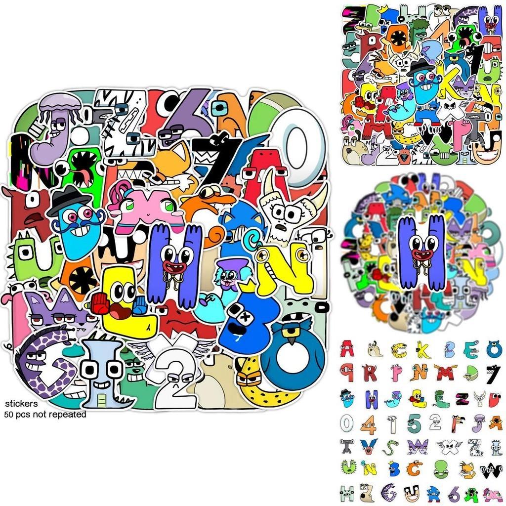 50 Stück Alphabet Lore Wasserdichte Wiederverwendbare PVC Klebe-Dekorationsaufkleber