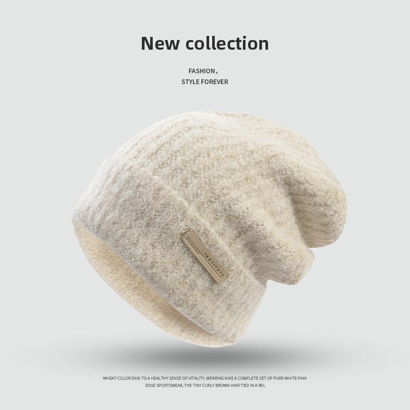 Korean Style Slouchy Beanies: Face-Slimming, Loose-Fit Knitted Hats for Men & Women, Large Head Circumference, Casual & Versatile for Cold Weather.
