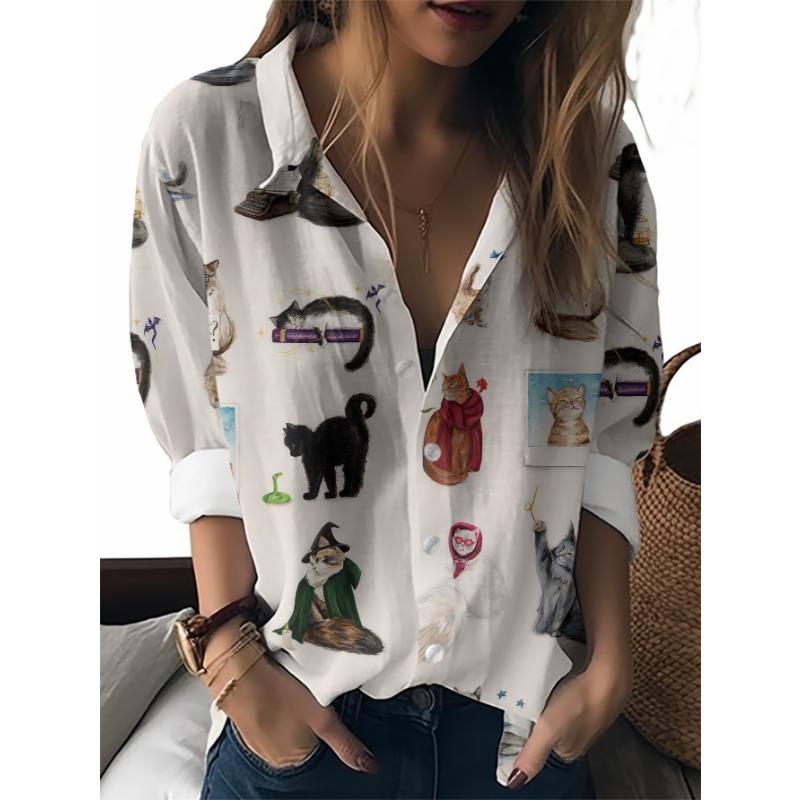 Digital Printed Women's Long Sleeve Shirt