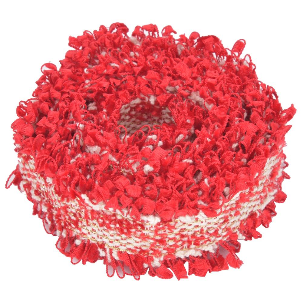 4 Yards Red Printing Polyester Lace Accessories  Gift Wrapping Tape Christmas Tie Ribbon Festival
