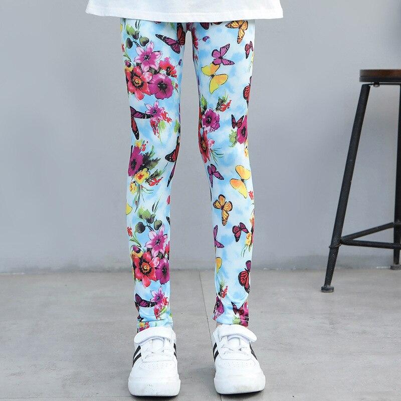 2T -12T Girls' Leggings Spring and Autumn Thin Children's Stretch Printed Pants Korean Children's Pants Summer Clothes