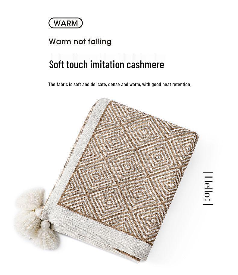 G5Z Wabi-Sabi Stil Kaffee Farbe Decke: Luxuriöser Bettläufer und Sofadecke für Zuhause oder Büro