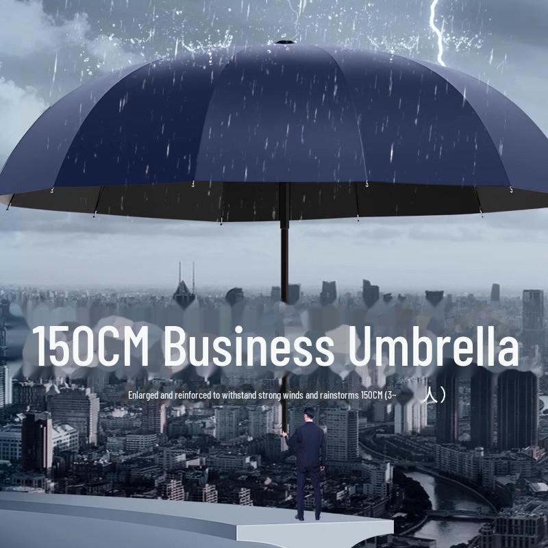Twelve-Bone Oversized Folding Men's Umbrella: Custom Logo, Dual-Use for Sun and Rain