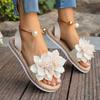 Westerse Stijl Dames Nieuwe Zomer Parel Bloemen Comfortabele Antislip Casual Mode Buiten Lichtgewicht Slippers, Dames Schoenen