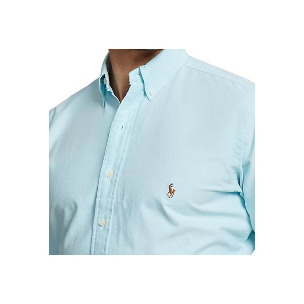 Polo Ralph Lauren Solid Logo Button-Down Collar Long Sleeve Shirt Men shirts Sky-Blue 710548535-003