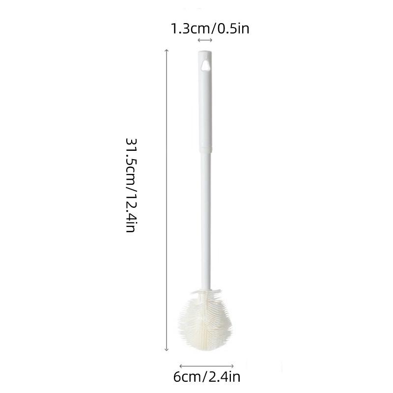 Long Handle Flexible Brush Bendable Milk Bottle Washing Brushes Soft Insulation Cup Glass Mug Scrubber Kitchen Cleaning Tools белый