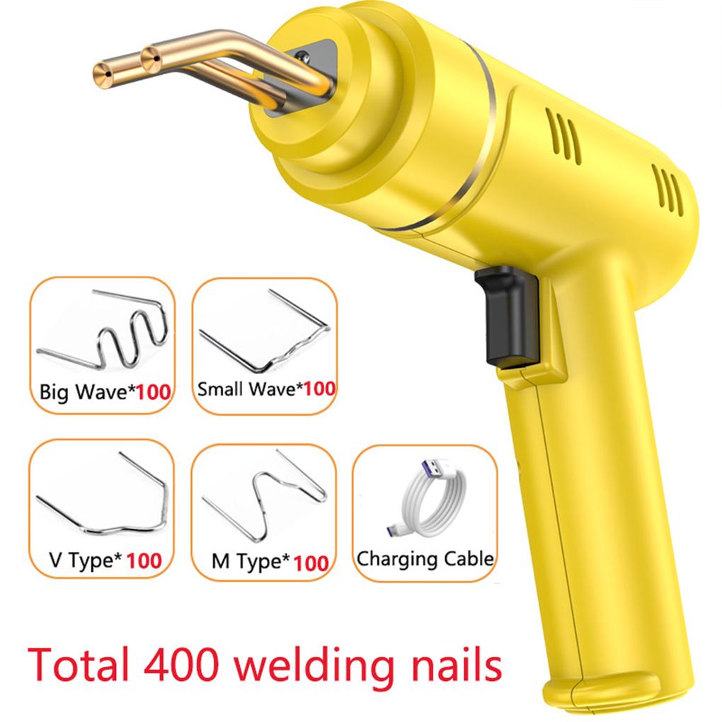 

200W Cordless Plastic Welder Gun Plastic Welding Kit 400/1200PCS Hot Stapler USB Rechargeable Bumper Repair Kit for Most Plastic