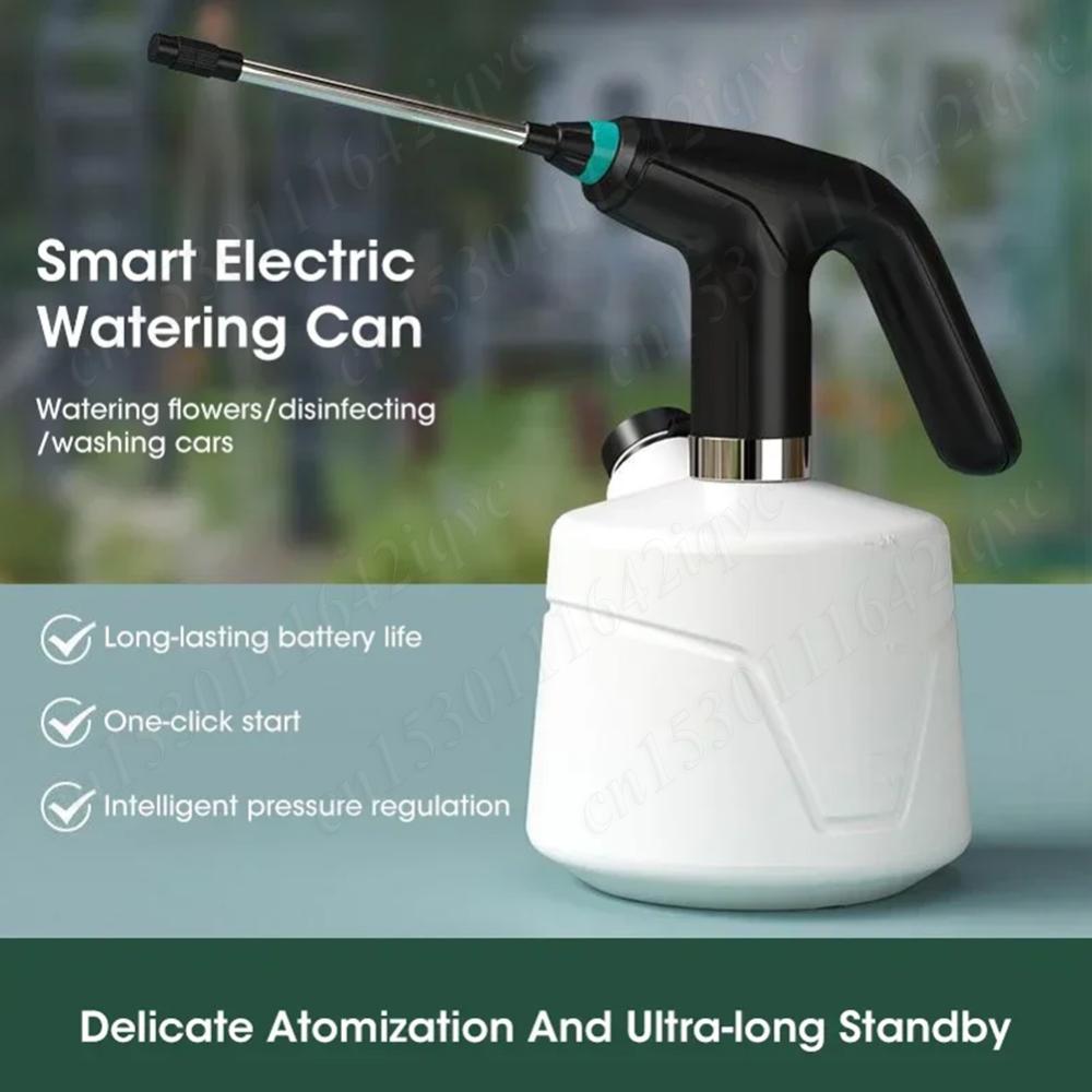 2L Electric Handheld Sprayer Rechargeable Sprinkler with Adjustable Spout Automatic Mist Spray Bottle for Flower Plant Gardening