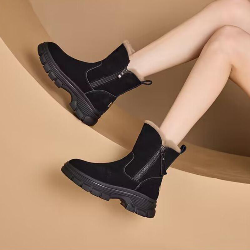 Fashion Thick Soled Women's Boots 2024 Winter New Item Thickened Anti Slip Outdoor Warm Short Tube Casual Women's Boots Keep Warm Sneake