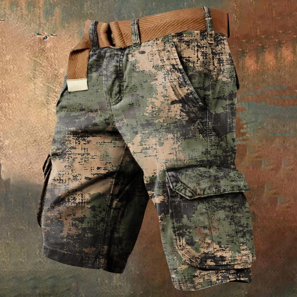 Men's Independence Day Printed Multi Pocket Workwear Shorts