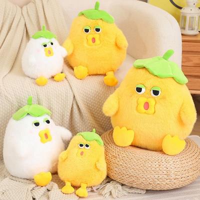 25cm Cute Lotus Leaf Chicken Decompression Plush Toy Creative Funny Doll Accompany Sleep Comfortable Decoration for Kids Gift