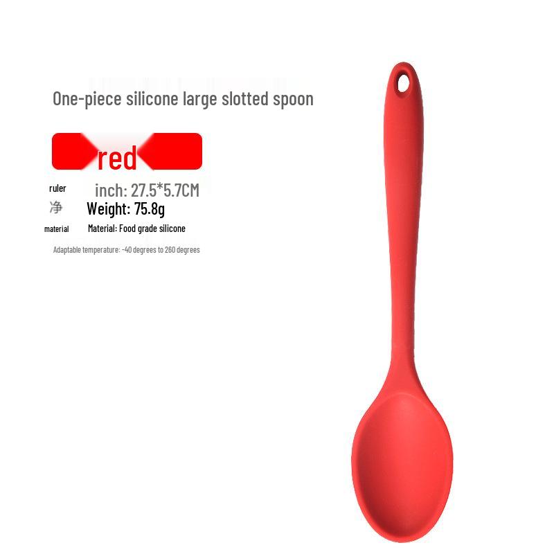 Integrated Silicone Cooking Spoon Set - Non-Stick, Multi-Purpose Rice, Seasoning, Soup, Wok, and Stir-Fry Spoons.