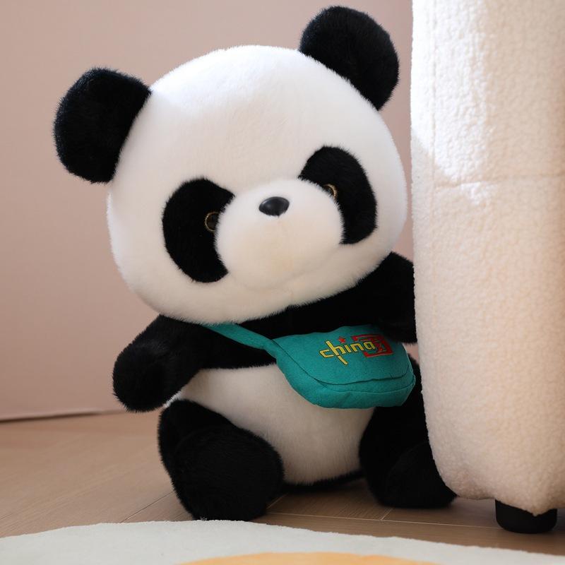 Cute panda doll Sichuan giant panda flower doll plush toy grab machine animal activity souvenir