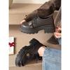Wang Fan retro black British style platform small leather shoes 2026 new spring and autumn with skirt loafers