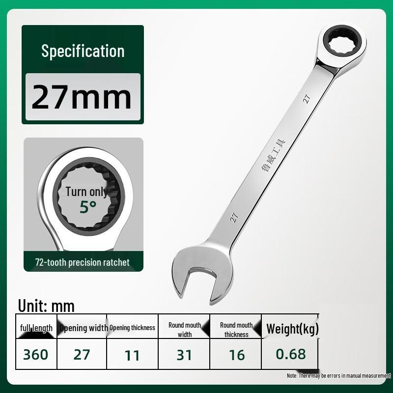 SMVP Metric Dual-Use Ratchet Wrench CN plug (adapter included)