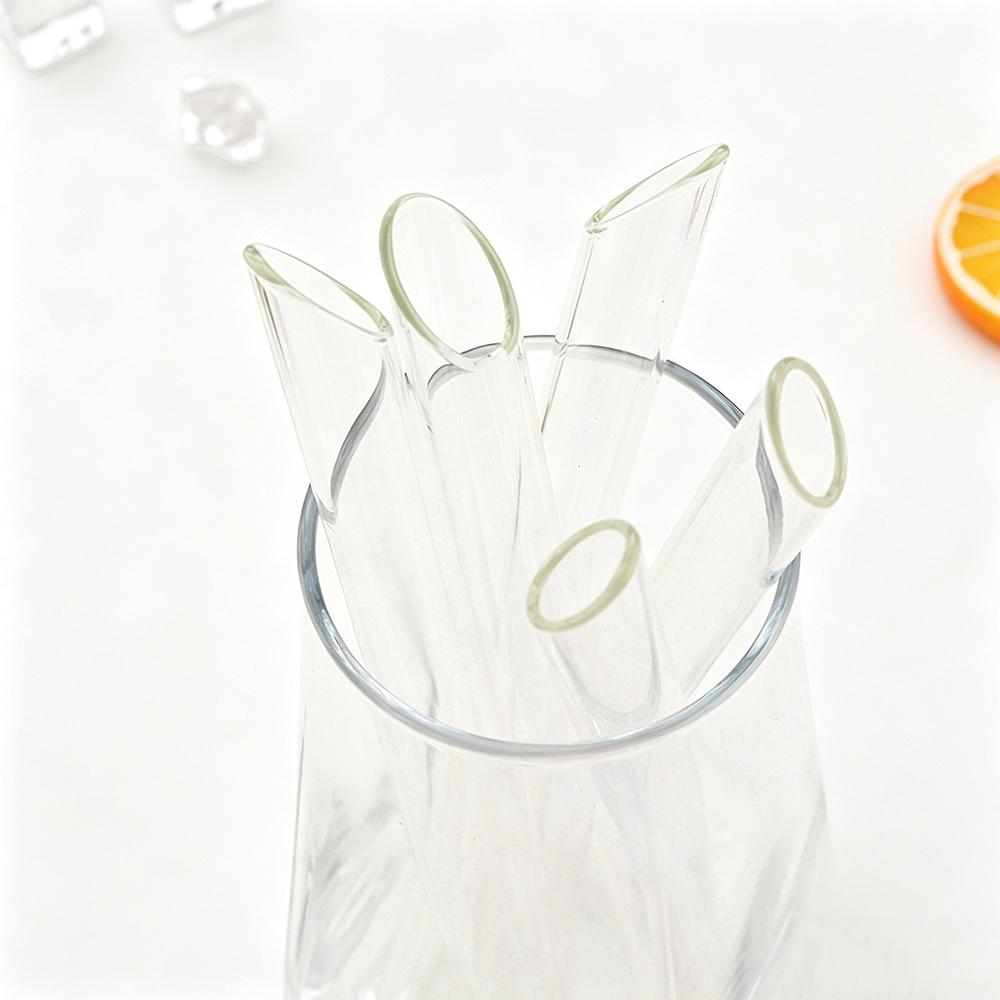 12mm High Borosilicate Glass Straw 3/4/6Pcs Reusable Eco Friendly Drinking Straws Set Bubble Tea Smoothies Bar Accessories