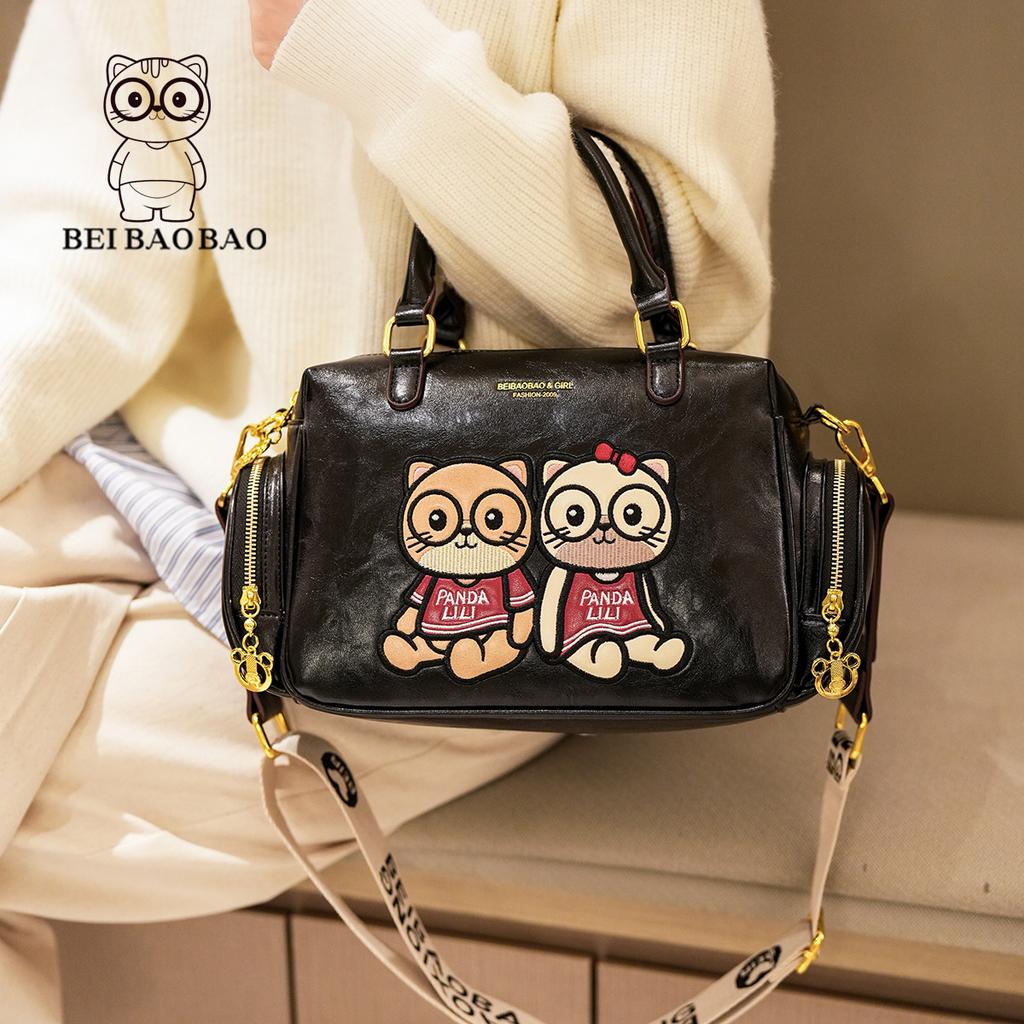 New Women's Bag Cartoon Couple Cat Handbag Cute and Stylish Single Shoulder Crossbody Bag
