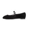Barbara Velvet Jewelry Buckle Mary Jane Flat Bbe515bk