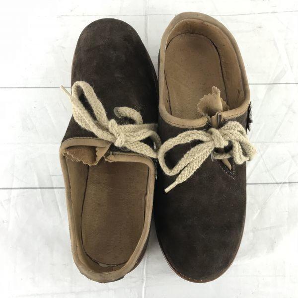 Skandal Germany Leather Hole Cut Side Strap Suede Boots Brown 25.0(USED)