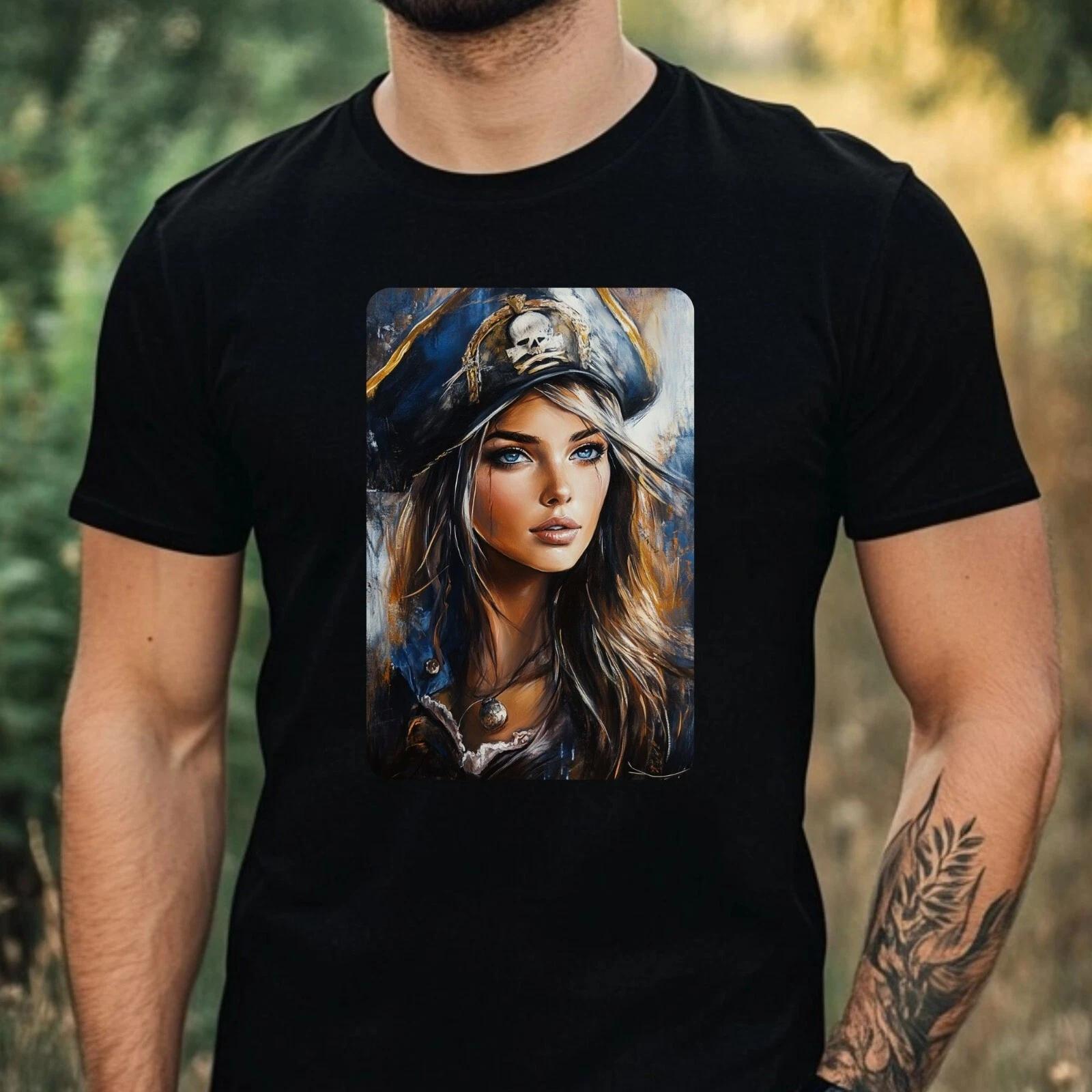 T-Shirt Herren Pirat Portrait Motiv Baumwolle Größe XS bis 5XL XXL