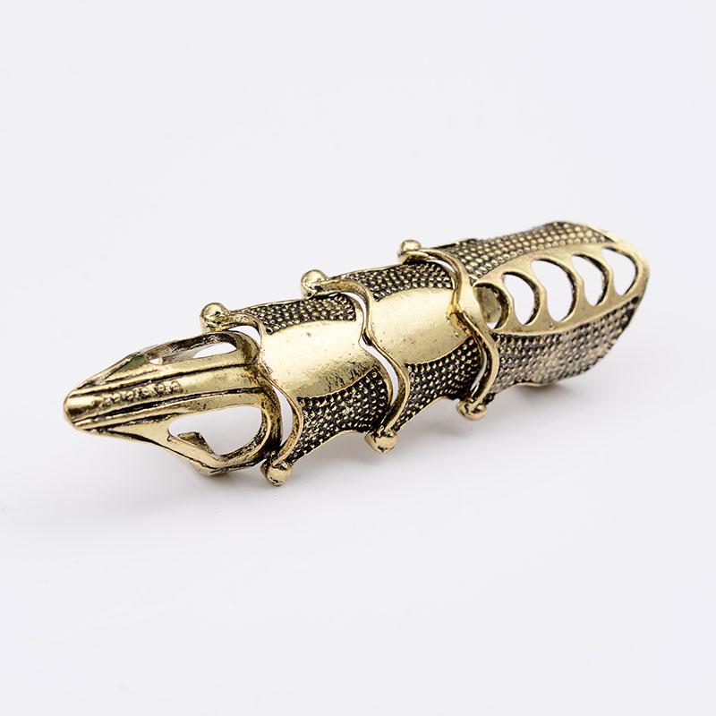 Punk Knight Skull Armour Knuckle Midi Finger Rings for Women Gothic Gold Alloy Adjustable Ring Party Jewelry