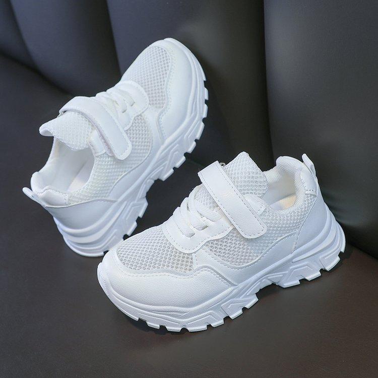 White Sneakers Girls Single Mesh Comfortable Breathable Shoes Boys Running Shoes Girls White Shoes Children Single Mesh Shoes