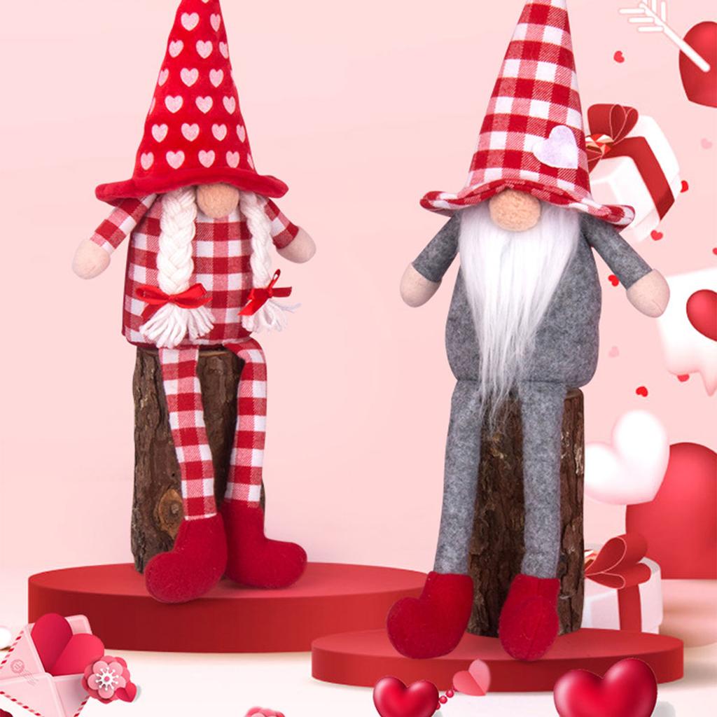 Valentines Day Gnome Heart Sitting Faceless Doll Scandinavian Tomte Decorations Swedish Gnomes Dwarf Figurines Gift