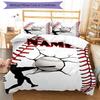 3pcs Custom Name Baseball Bedding Set Duvet Cover Closure Includes 1 Duvet Cover & 2 Pillowcases, Soft and Comfortable for All Seasons.