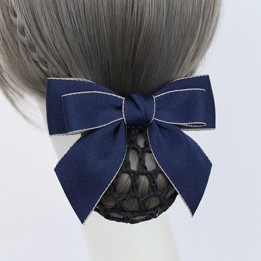 For Girls Nurse For Female Bow Spring Clip Ponytail Clip Korean Bun Snood Hairgrips Cover Net
