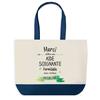 Tote Bag - PLANETEE - Blue Bottom Shopping Bag Thank You Unforgettable Caregiver - Cotton 40x45 Cm - Large Size - Made In France