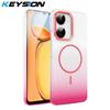 KEYSION Luxury Gradient Glitter Magnetic Phone Case for Redmi 13C 4G 5G Hard PC Shockproof Back Cover for Xiaomi POCO C65