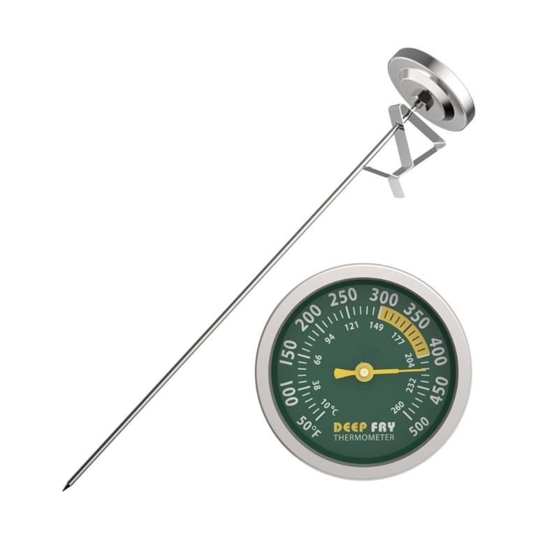 

Stainless Kitchen Thermometer Dial Type Meat Thermometer for BBQ Cooking Candy Making Hot Oil Deep Fryer Thermometer 1 темно-зеленого