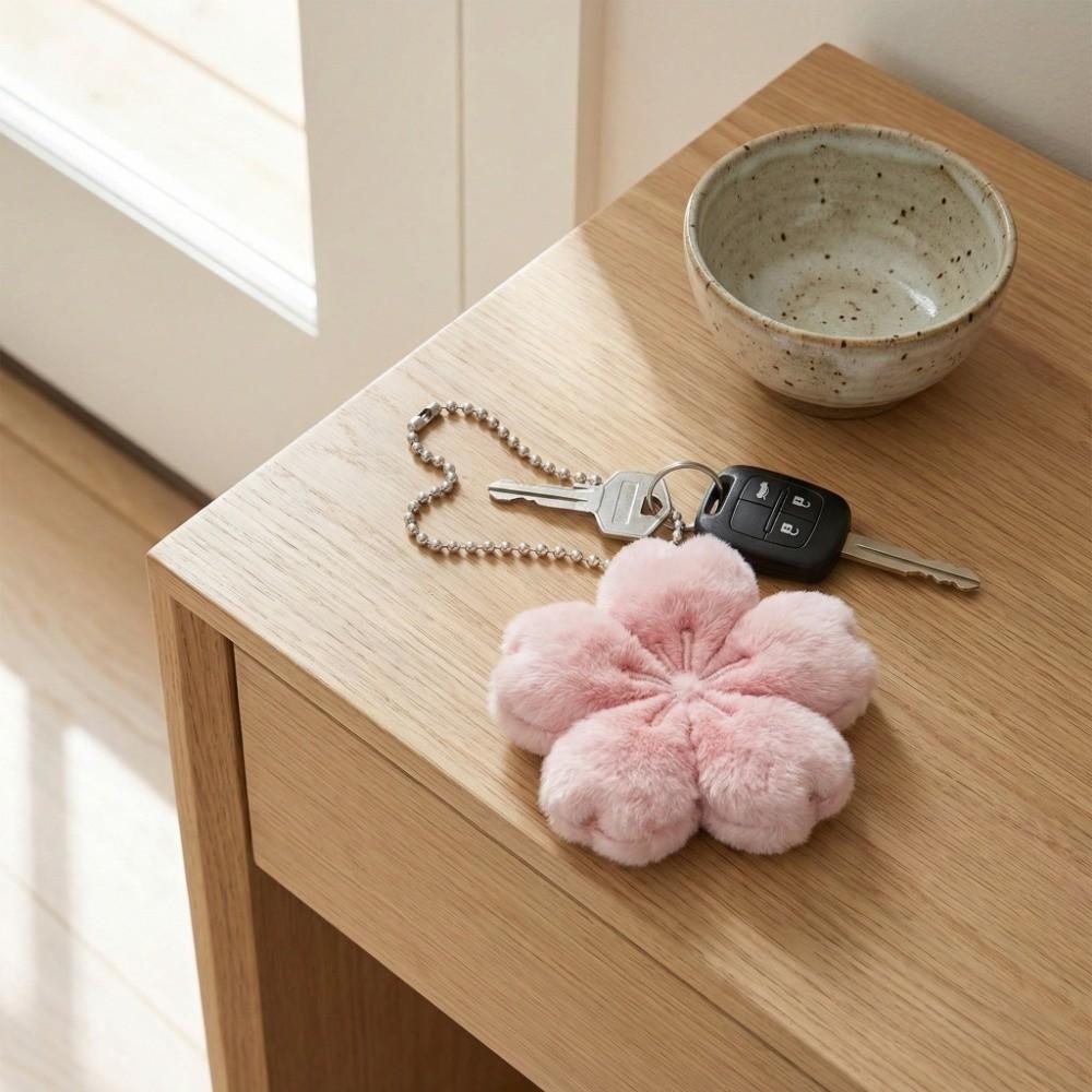 Ornaments Cherry Blossom Pendant Sweet Bag Hanging Bag Charm Plush Flower Keychain Gifts