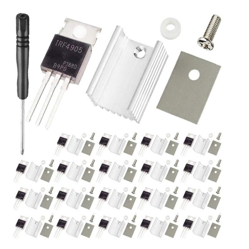 

Aluminum Alloy Heatsink IRF4905 Insulator Set With TO220 Heatsink For High Efficiency Power Circuits And Motor Driver 1