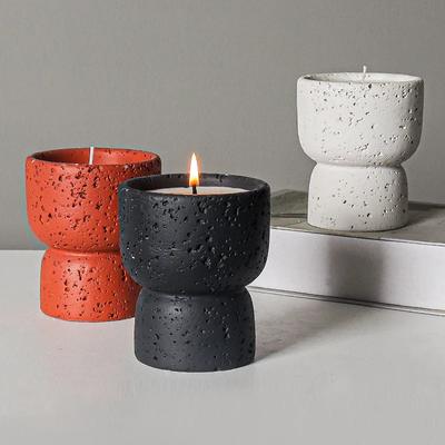 Bougies Aromathérapiques Ménagères Simples en Ciment Vases Vides Artisanat de Haute Valeur à Faire Soi-même Porte-bougies d'Intérieur Ornements Décoratifs