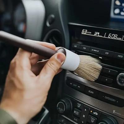 3PCS Car Exterior Interior Detail Brush Boar Hair Bristle Brushes for Car Cleaning Auto Detail Tools Dashboard Cleaning Brush