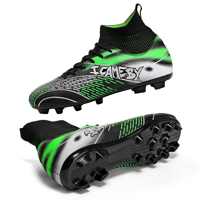 

Футбольные бутсы 31-48 Мужские крупногабаритные футбольные бутсы с длинными ногтями, противоскользящие, износостойкие, TPR, искусственный Corthiro, уличные молодежные футбольные бутсы 45 чёрный