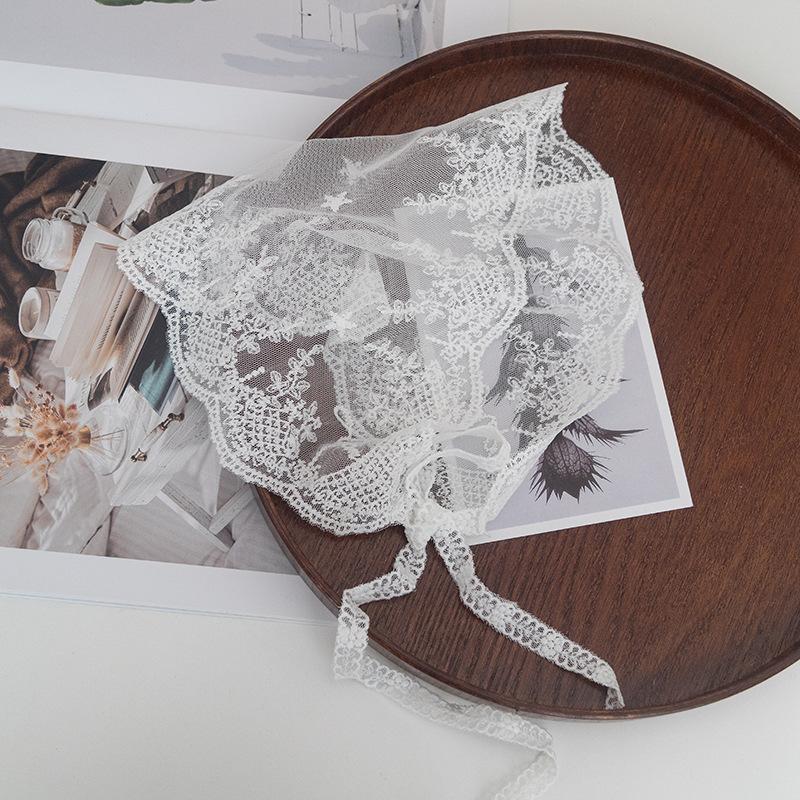 Lace Headscarf New Spring and Summer Fashion Small Fresh Silk Tied Hair Temperament Small Cute Japanese Band Fashion Trend