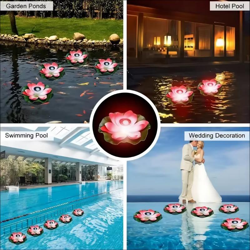Solar Schwimmende Lotus-Leuchte Wasserdichte LED-Nachtlicht Festliche Wunsch-Lampe Für Teich Pool Garten Aquarium Dekoration Zubehör