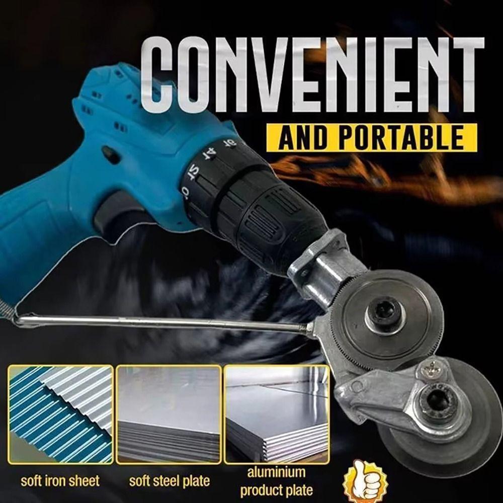 1Set Metal Electric Drill Plate Cutter DIY Universal Refitting Plate Shears Nibbler Drill Cutter Attachment for Cutting Iron