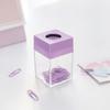 Student Stationery Macaron Magnetic Absorption Box Clips Dispenser Paperclip Holder Desk Storage