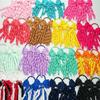 Grosgrain Ribbon Long Hair Ties Bows For Baby Girls Curly Hair Bows Elastic Colorful Kids Hair Band 2Pcs/Lot Whole
