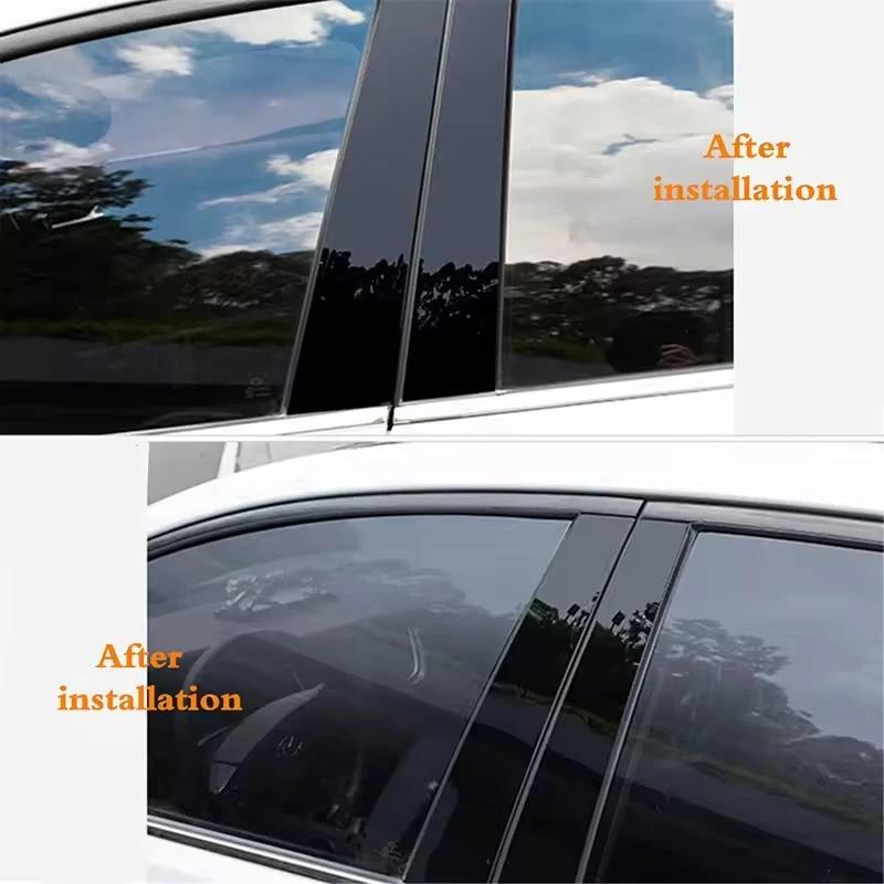 Glossy Black Window Door Deal B C Pillar Post Cover Sticker For Hyundai Kona Encino 2018-2022 2019 2020 2021 Interior Mirrors 6