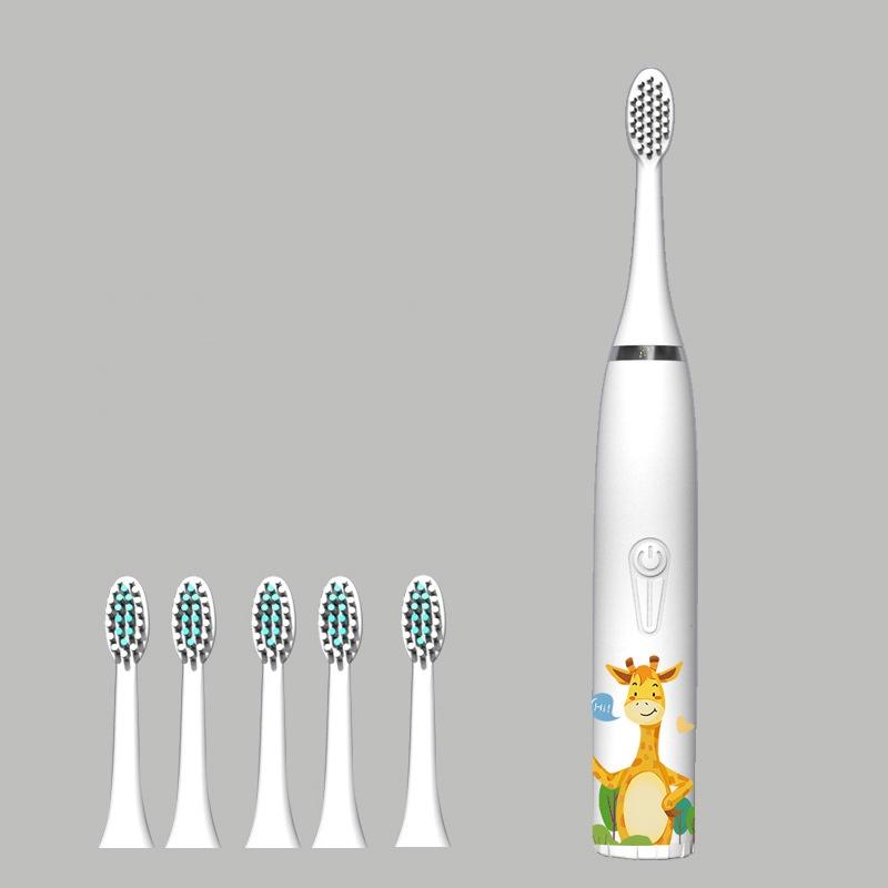 Electric Sonic Toothbrush Soft Hair Waterproof Automatic Toothbrush With Cleaning Replacement Heads