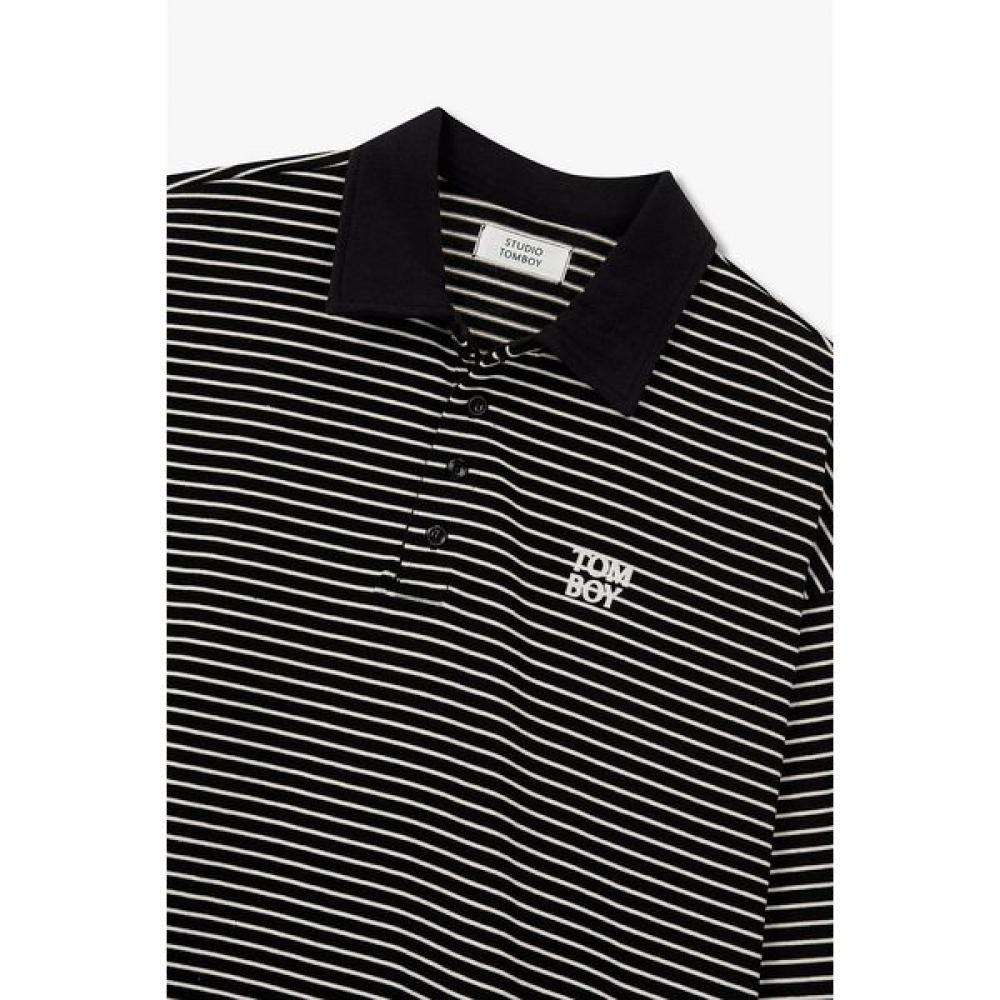 STUDIO TOMBOY STripe Logo Collar T shirT 9176422981ar