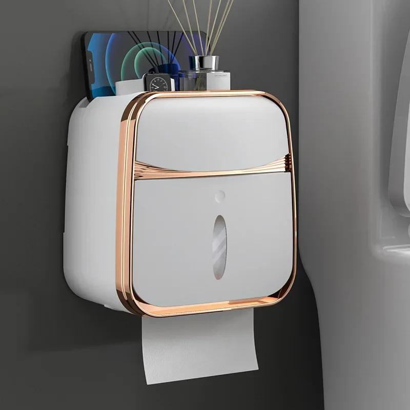 

Настенная водонепроницаемая коробка для туалетной бумаги Коробка для туалетной бумаги без гвоздей Коробка для туалетной бумаги с перфорацией Стеллаж для хранения рулонов туалетной бумаги